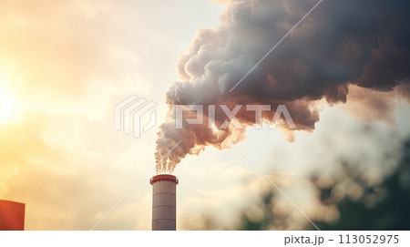 Close up of car's exhaust emitting harmful emissions 113052975