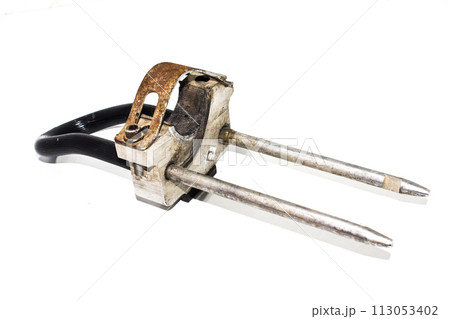Bike tire lock isolated on white background Bike tire lock isolated on white background 113053402