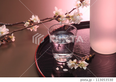 桜と日本酒 桜と日本酒 113053530