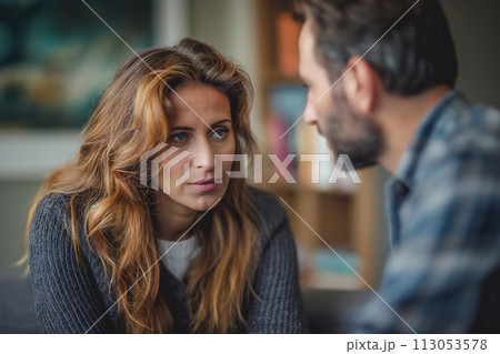A psychologist consoles a depressed patient 113053578