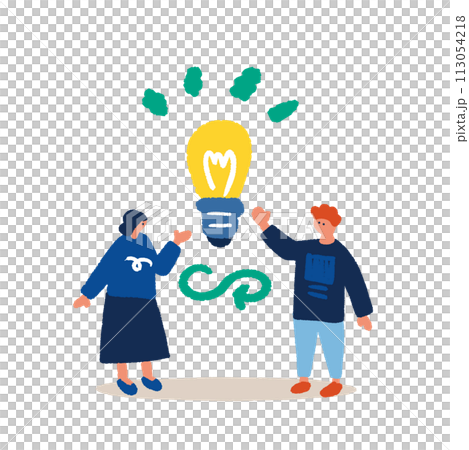 環保燈泡和回收標示的插圖 環保燈泡和回收標示的插圖 113054218