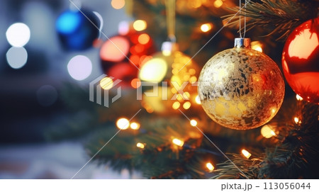 Vibrant Happy Christmas ambiance 113056044