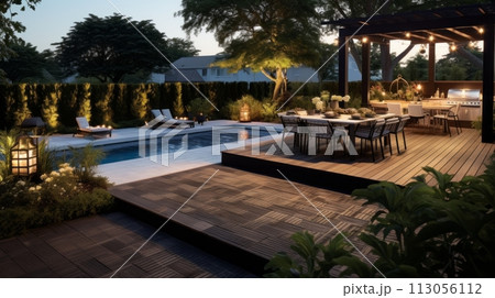 Expressive landscape design, capturing outdoor beauty 113056112