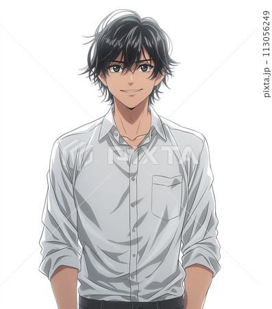 笑顔が爽やかなイケメン男子高校生 笑顔が爽やかなイケメン男子高校生 113056249