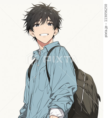 笑顔が爽やかなイケメン男子高校生 113056250