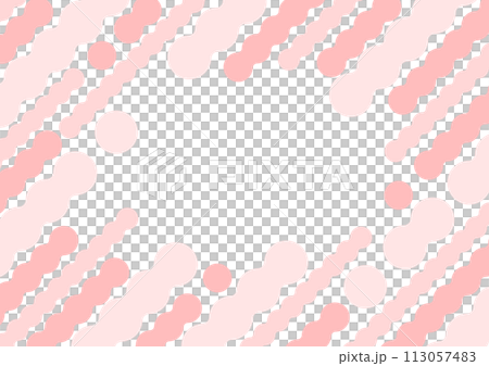 雲形　ななめ　ピンク　背景 113057483