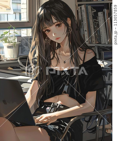 かわいい 美人 OL 女性 女 秘書 女社長のイラスト素材 [113057859] - PIXTA