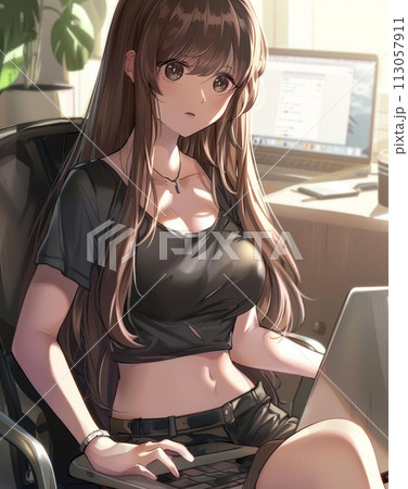 かわいい 美人 OL 女性 女 秘書 女社長のイラスト素材 [113057911] - PIXTA