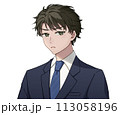 スーツを着た男性　注意 113058196