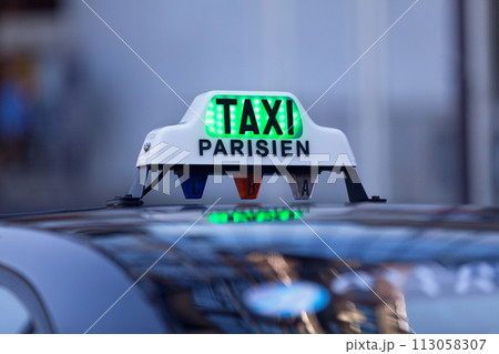 Parisian taxi sign Parisian taxi sign 113058307