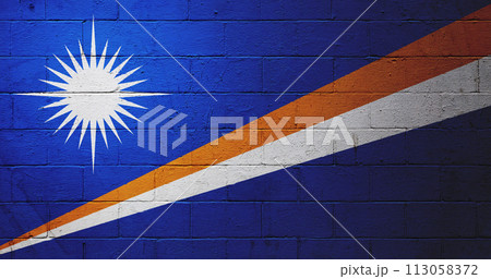 Flag of the Marshall Islands painted on a wall 113058372