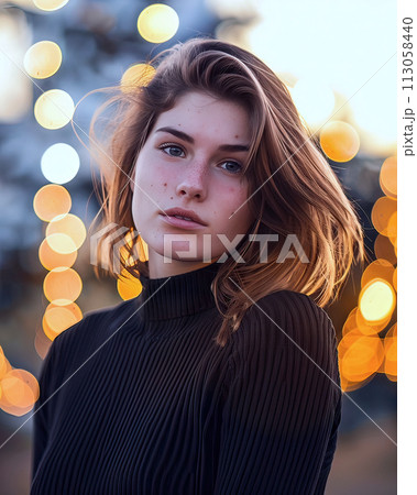 Serene beauty in twilight glow Serene beauty in twilight glow 113058440