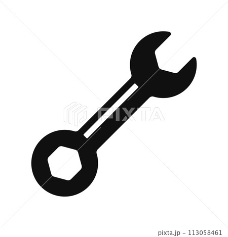 Wrench Icon Logo on White Background. Vector Wrench Icon Logo on White Background. Vector 113058461