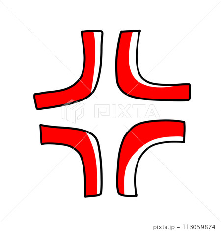 ゆるめシンプル怒りマーク ベタ塗り ゆるめシンプル怒りマーク ベタ塗り 113059874