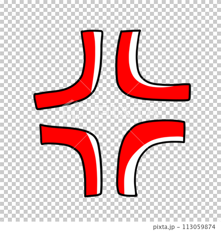 ゆるめシンプル怒りマーク ベタ塗り ゆるめシンプル怒りマーク ベタ塗り 113059874