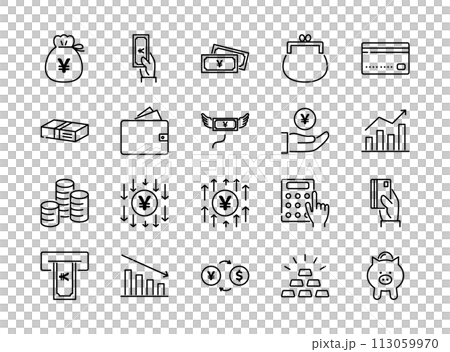 お金に関するアイコンセット　 113059970