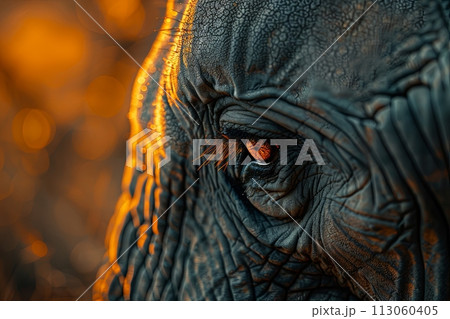 Eye of an elephant close up detail Eye of an elephant close up detail 113060405