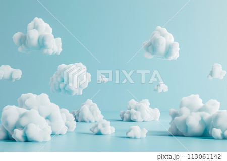 The sky is filled with clouds, and the blue sky is the background with Generative AI 113061142