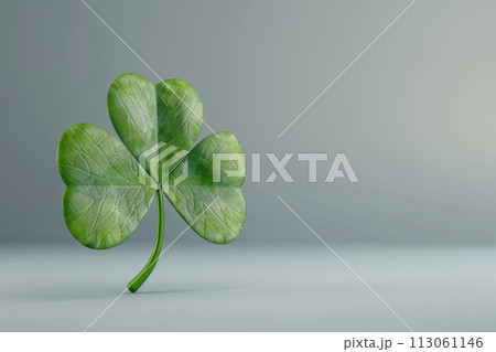 A green clover leaf with a white frosting on it with Generative AI 113061146