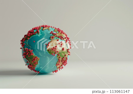 A globe with a string attached to it with Generative AI 113061147