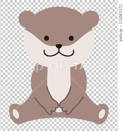 Vector illustration of a sitting otter. icons, animals 113061372