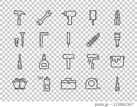 DIY line icon set 113062367