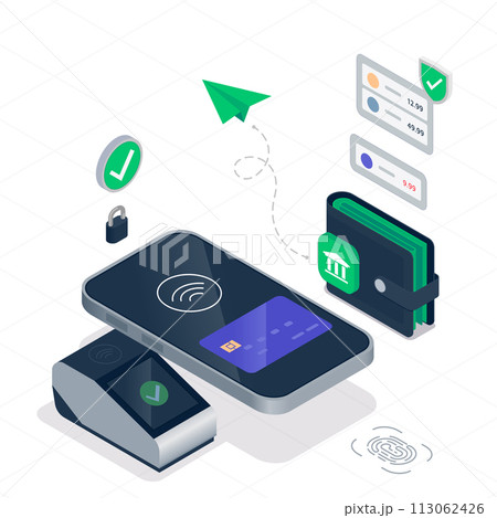 Digital banking illustration 113062426