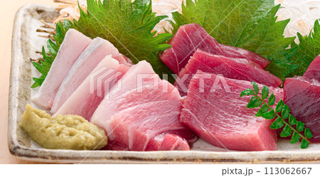 南紀勝浦港　本鮪 マグロの刺身（生）赤身、中トロ、大トロ 113062667