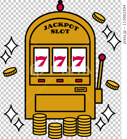 カジノスロットのイラスト素材 113062894