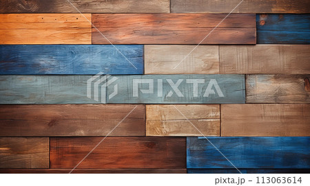 Wooden laminate mosaic horizontal background Wooden laminate mosaic horizontal background 113063614