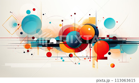 Abstract geometric shapes horizontal background Abstract geometric shapes horizontal background 113063615
