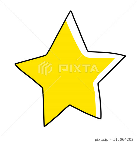 ゆるめシンプルな星 ベタ塗り ゆるめシンプルな星 ベタ塗り 113064202