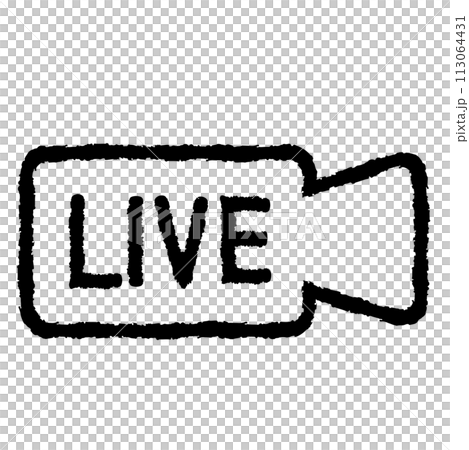 直播攝影機標記黑色的簡單手繪風格插圖 113064431