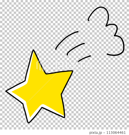 ゆるめシンプルな移動する星　ベタ塗り 113064461