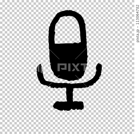A simple illustration of a streamer's microphone, hand-drawn style, black A simple illustration of a streamer's microphone, hand-drawn style, black 113064782