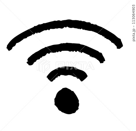ワイファイネットワークの手描き風アイコン ワイファイネットワークの手描き風アイコン 113064903