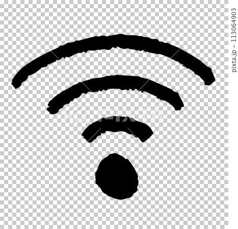 ワイファイネットワークの手描き風アイコン ワイファイネットワークの手描き風アイコン 113064903