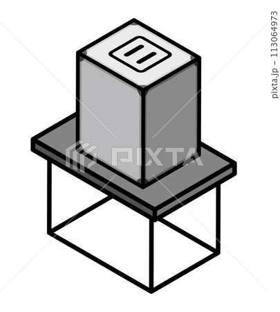 投票箱　台付き - アイソメトリック　主線あり 113064973