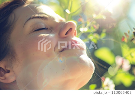 Woman Bathed in Sunlight Woman Bathed in Sunlight 113065405