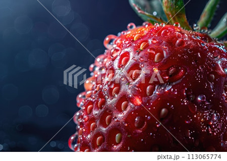 Macro shot of a luscious strawberry, with its...のイラスト素材 [113065774] - PIXTA
