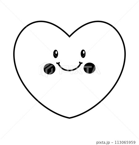 Cute cartoon smiling heart. Vector illustration Cute cartoon smiling heart. Vector illustration 113065959