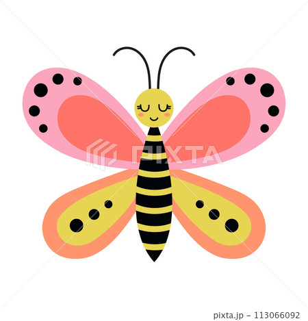 cute butterfly character isolated 113066092