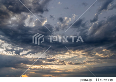 Dramatic sunset sky 113066446