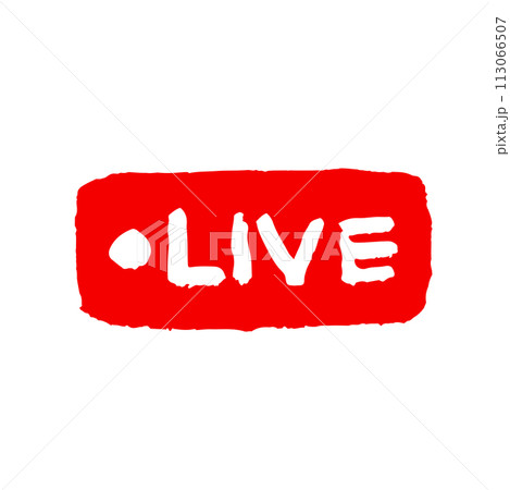 ライブ配信のシンプルな手描き風イラスト　赤 113066507