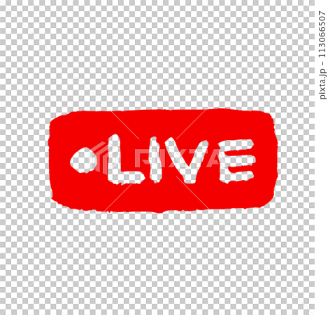 ライブ配信のシンプルな手描き風イラスト　赤 113066507