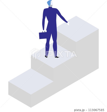 Business career icon businessman on success ladder 113067585