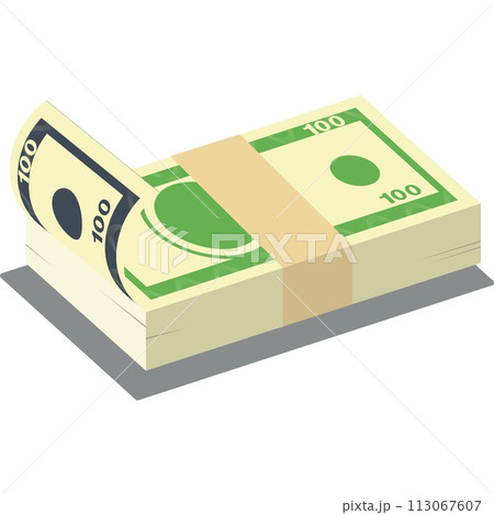 Money cash stack vector icon paper dollar isolated 113067607