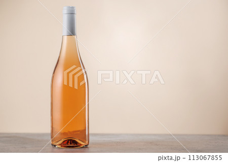 Rose Wine Bottle on Table Rose Wine Bottle on Table 113067855