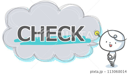 【CHECK】吹き出し付き白い人のアイキャッチ 113068014