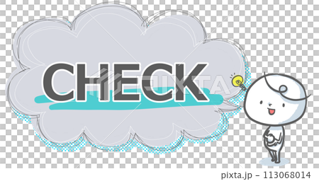 【CHECK】吹き出し付き白い人のアイキャッチ 113068014